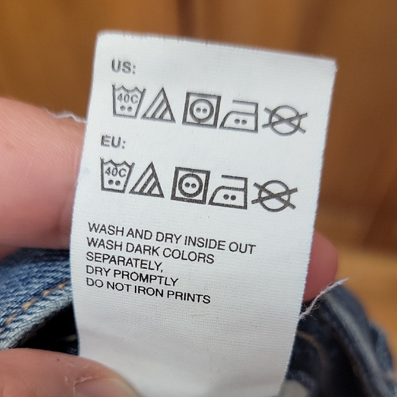 Tommy Hilfiger Size 14 Dark Blue Distressed Denim Mini Skirt - Picture 13 of 14